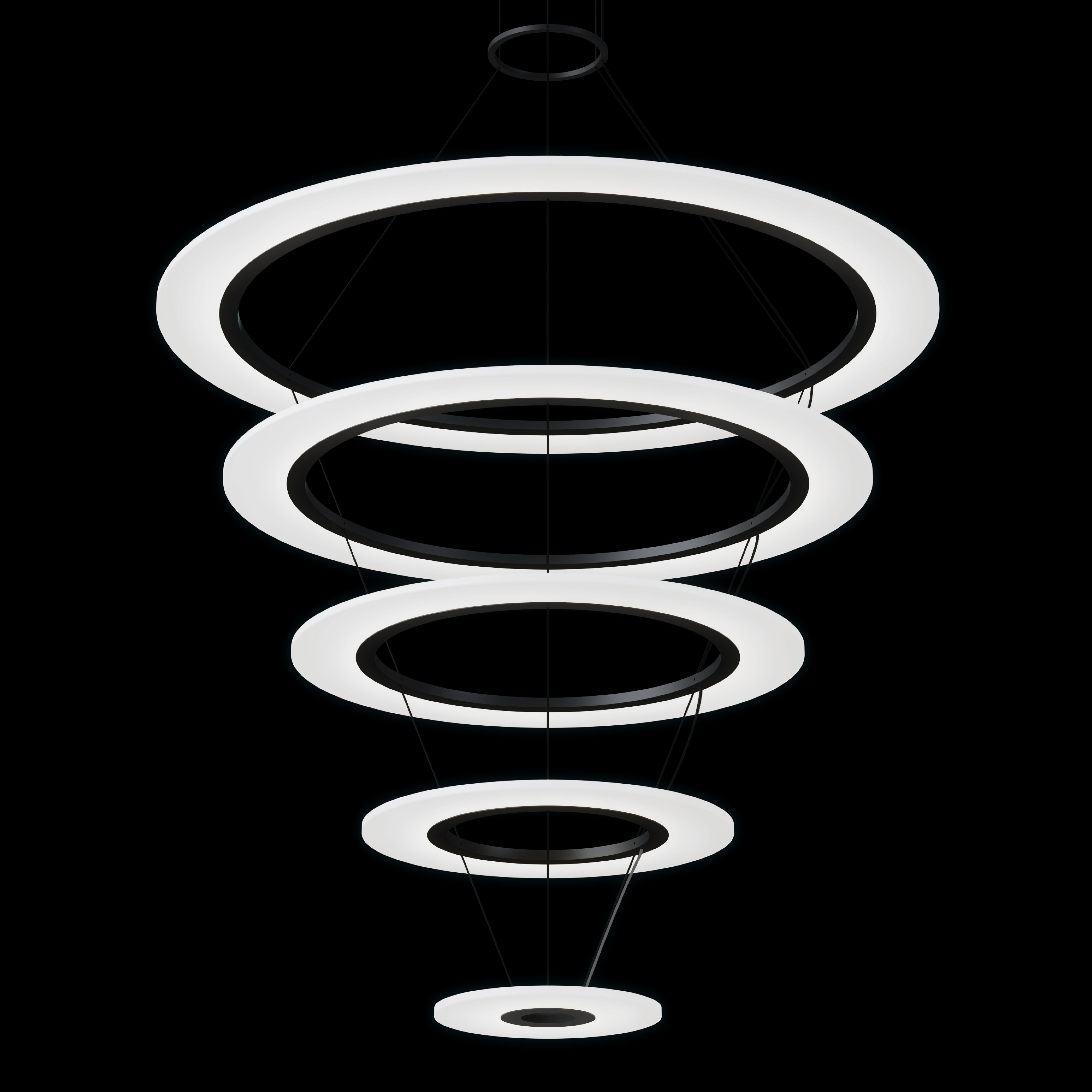 Arctic Rings LED 37.25 inch Satin Black Ring Pendant Ceiling Light