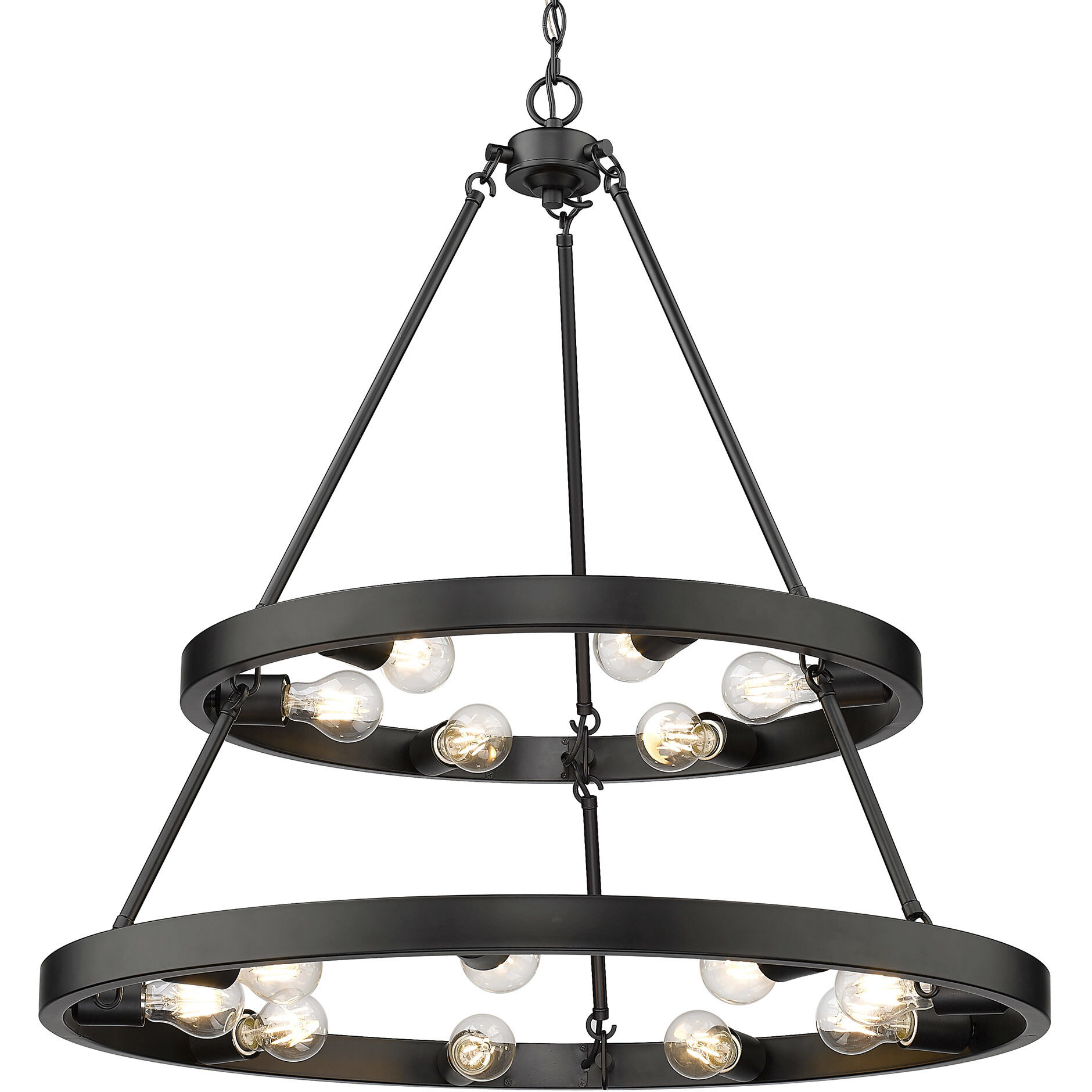 Castile 32 inch 60.00 watt Matte Black Chandelier Ceiling Light