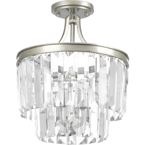 Glimmer 3 Light 13 inch Silver Ridge Semi-Flush Mount Convertible Ceiling Light, Design Series