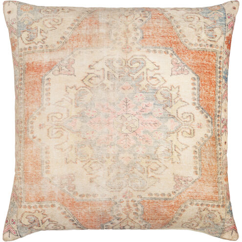 Javed 22 inch Burnt Orange Pillow Cover in 22 x 22, Square