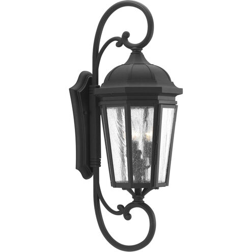 Verdae 3 Light 31 inch Textured Black Outdoor Wall Lantern, Large, Design Series