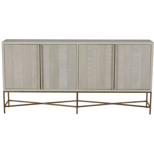 Carol Cerused White / Stained Brass Cabinet