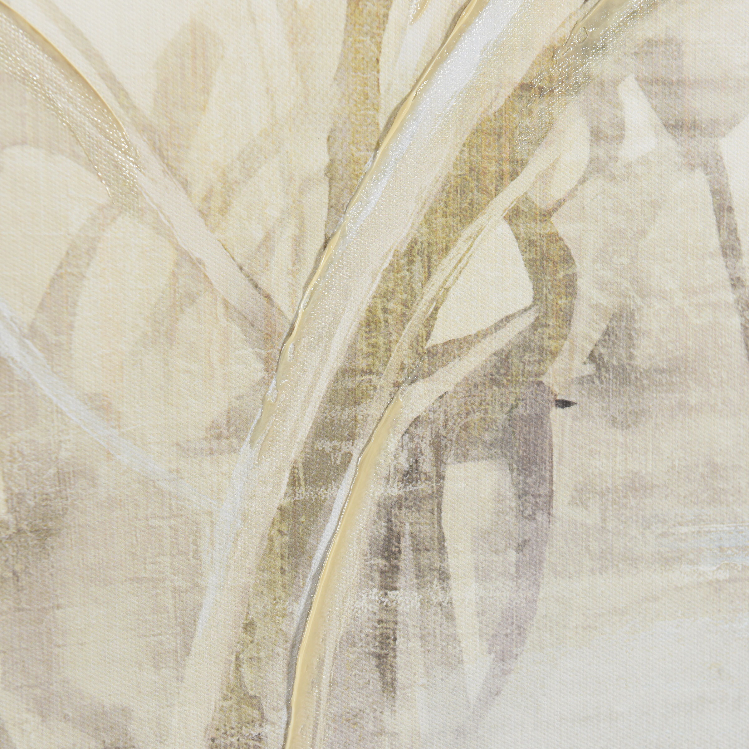 Egret Light Blue and Cream Wall Art