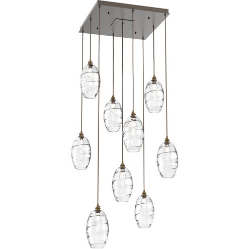 Ellisse 9 Light Flat Bronze Chandelier Ceiling Light, Square Multi-Port