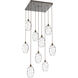 Ellisse 9 Light Flat Bronze Chandelier Ceiling Light, Square Multi-Port