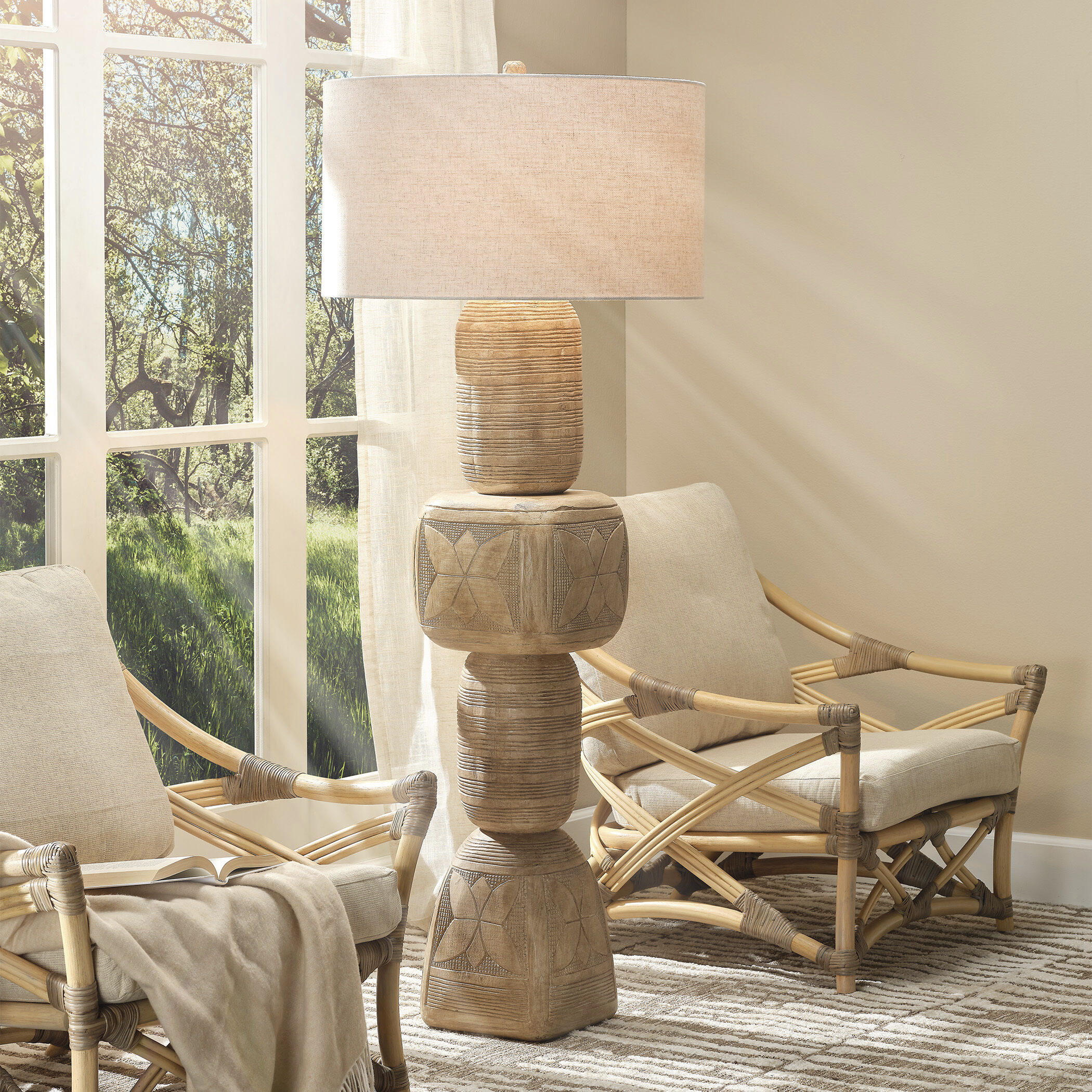 Totem 62 inch 100.00 watt Bleached Floor Lamp Portable Light