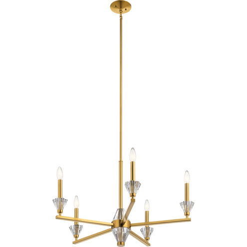 Calyssa 5 Light 28 inch Fox Gold Chandelier 1 Tier Medium Ceiling Light, Medium