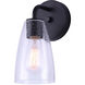 Madison 1 Light 7 inch Black Vanity Light Wall Light