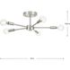 Delayne 5 Light 16 inch Brushed Nickel Semi-Flush Mount Ceiling Light