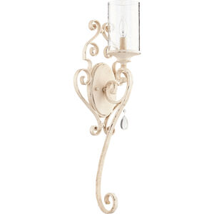 San Miguel 1 Light 9 inch Persian White Wall Mount Wall Light, Clear Seeded