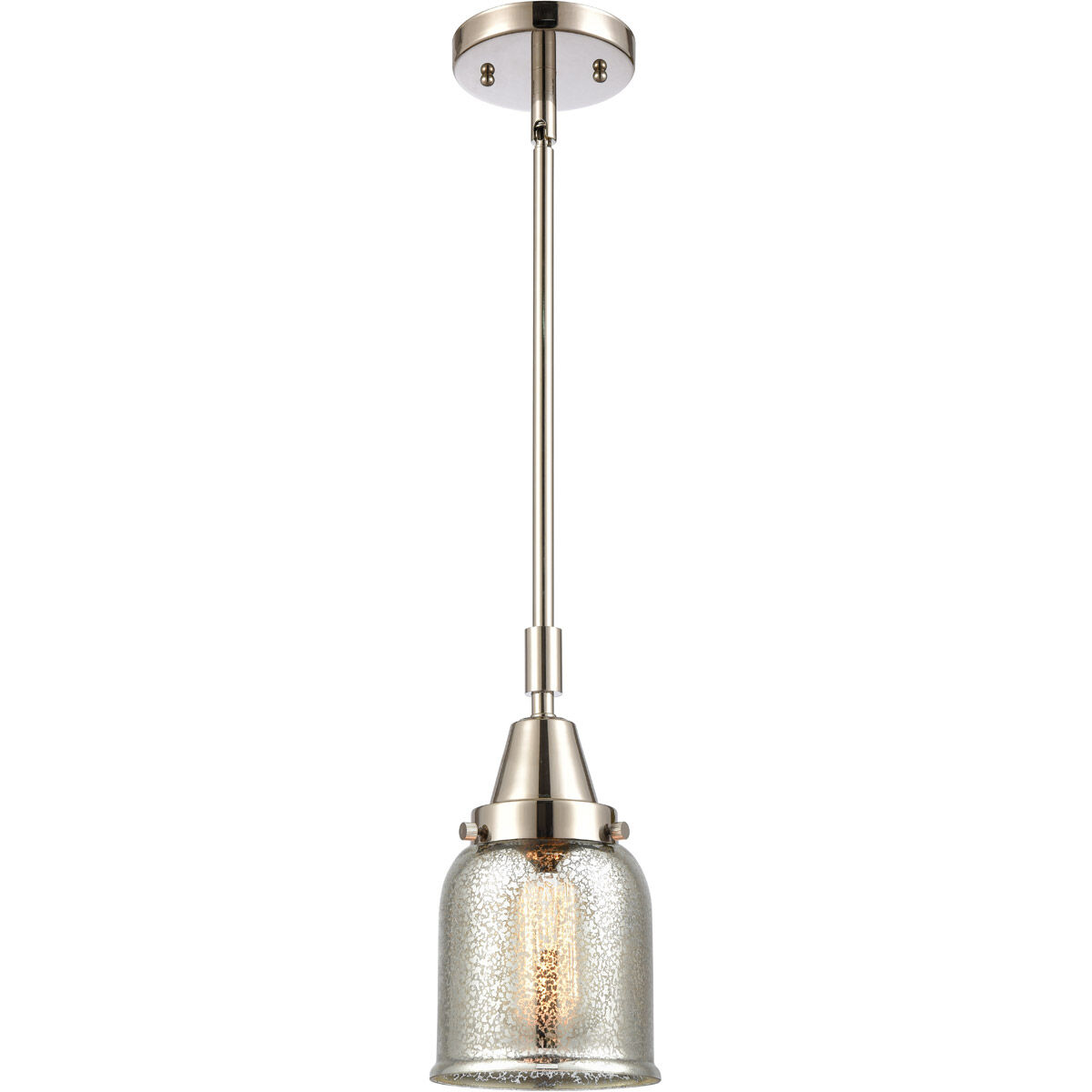 Franklin Restoration Small Bell 1 Light 5 inch Polished Nickel Mini Pendant Ceiling Light in Silver Plated Mercury Glass