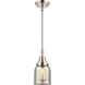 Franklin Restoration Small Bell 1 Light 5 inch Polished Nickel Mini Pendant Ceiling Light in Silver Plated Mercury Glass