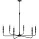 Paloma 6 Light 41 inch Textured Black Chandelier Ceiling Light