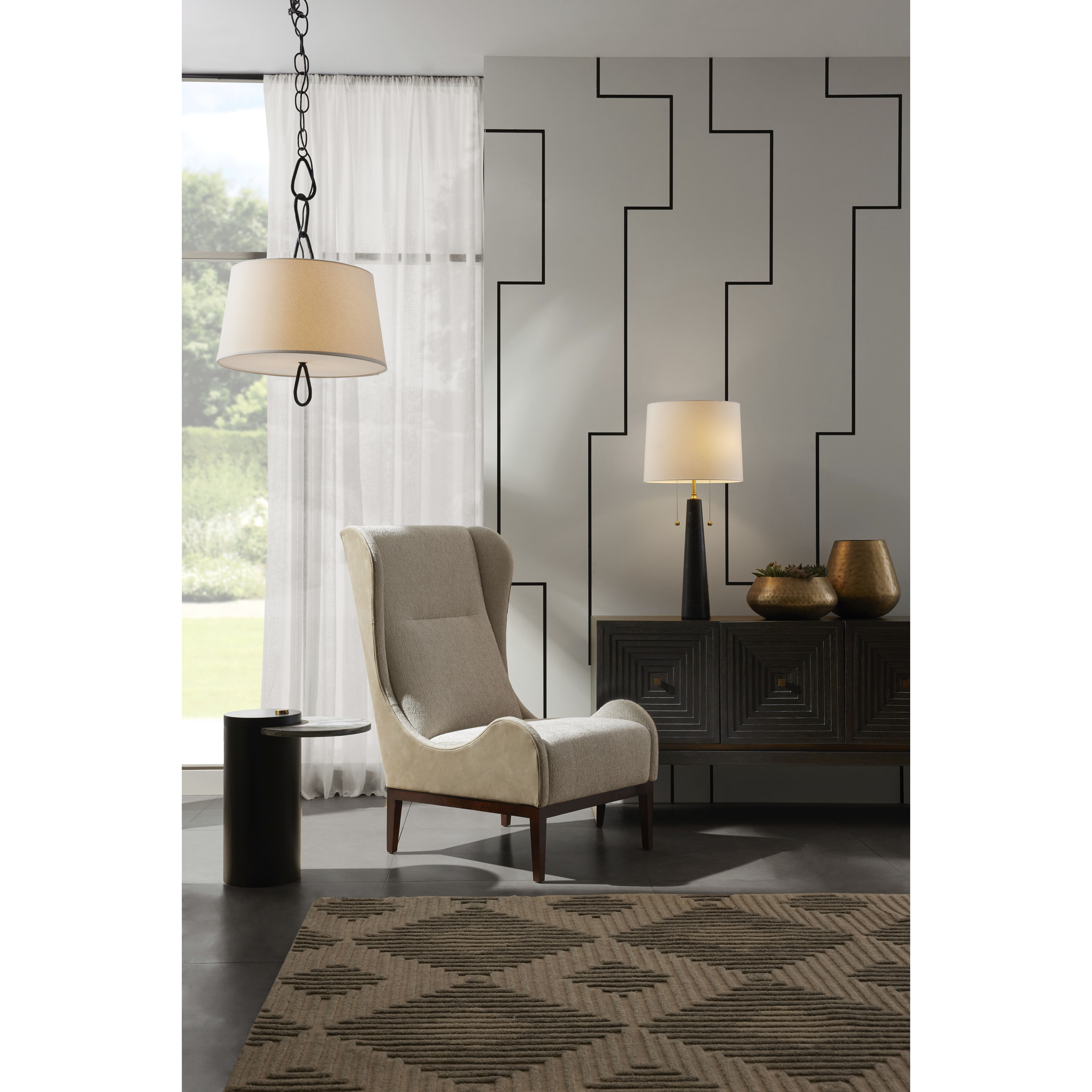 Sidney 34 inch 60.00 watt Black Lamp Portable Light