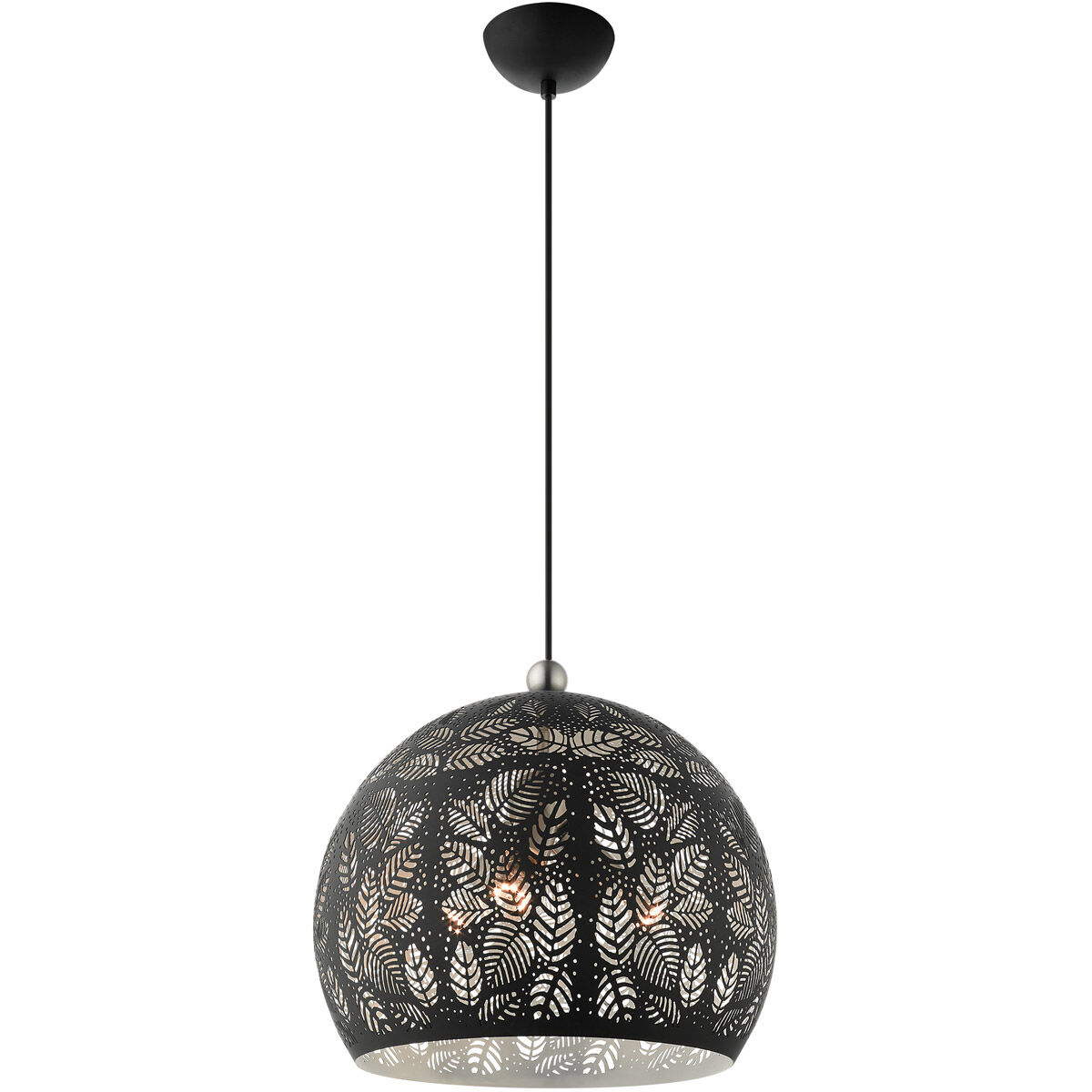 Chantily 3 Light 16 inch Black with Brushed Nickel Accents Pendant Ceiling Light