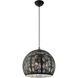 Chantily 3 Light 16 inch Black with Brushed Nickel Accents Pendant Ceiling Light
