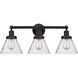 Cone 3 Light 25.75 inch Matte Black Bath Vanity Light Wall Light