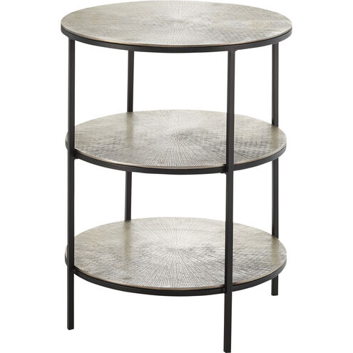 Cane 20 inch Black/Pewter Side Table