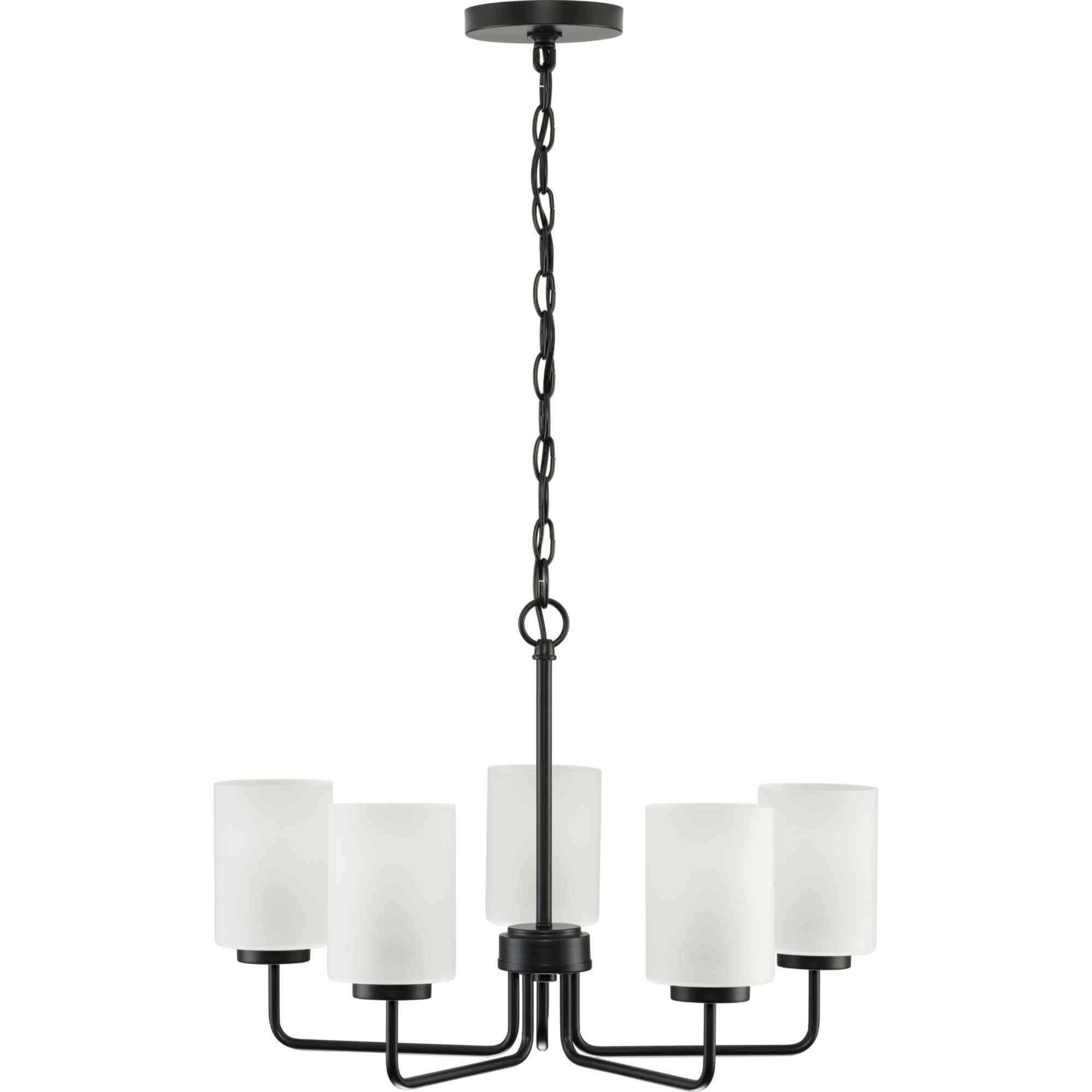 Merry 5 Light 22 inch Matte Black Chandelier Ceiling Light