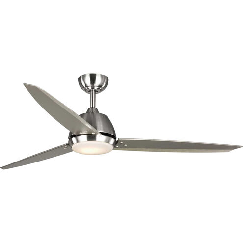 Oriole 60 inch Brushed Nickel with Silver Blades Ceiling Fan, Progress LED