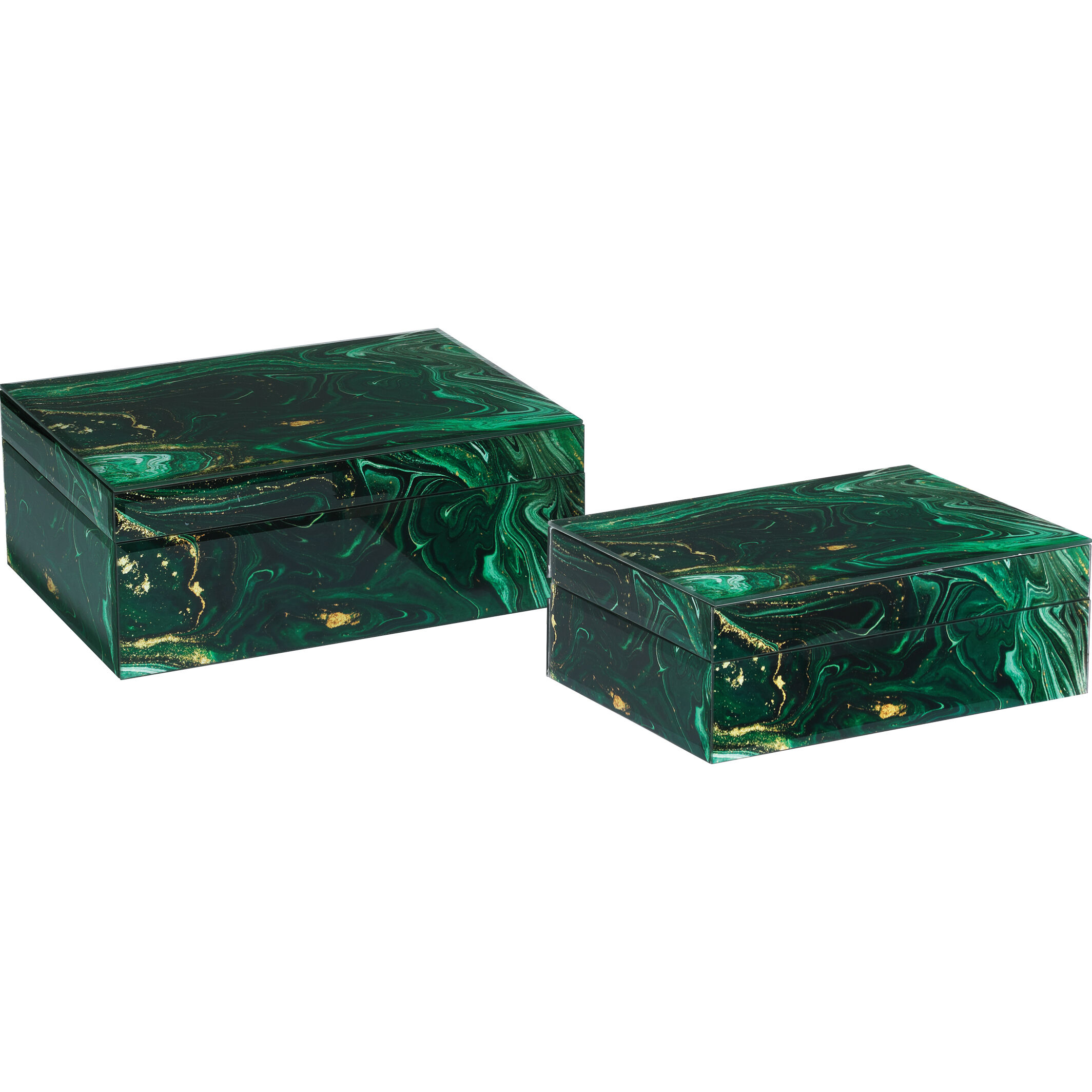 Interstellar 9.75 inch Dark Green Boxes, Set of 2