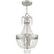 Valentina 3 Light 10 inch Brushed Nickel Pendant Ceiling Light