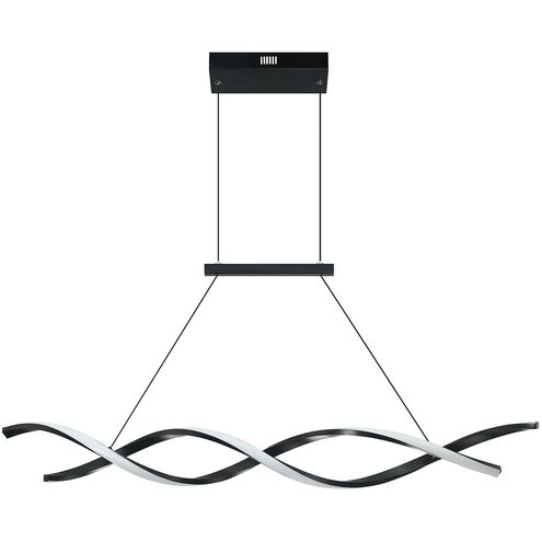 Twist 2 Light 40 inch Black Pendant Ceiling Light