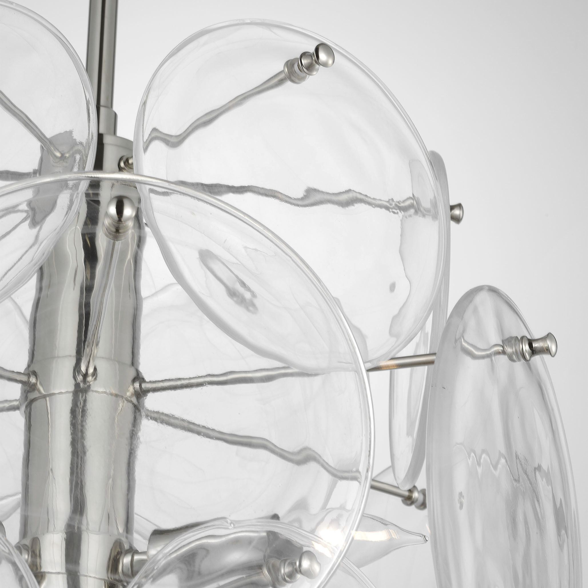 AERIN Loire 6 Light 20 inch Polished Nickel Barrel Chandelier Ceiling Light in Clear Strie Glass, Medium