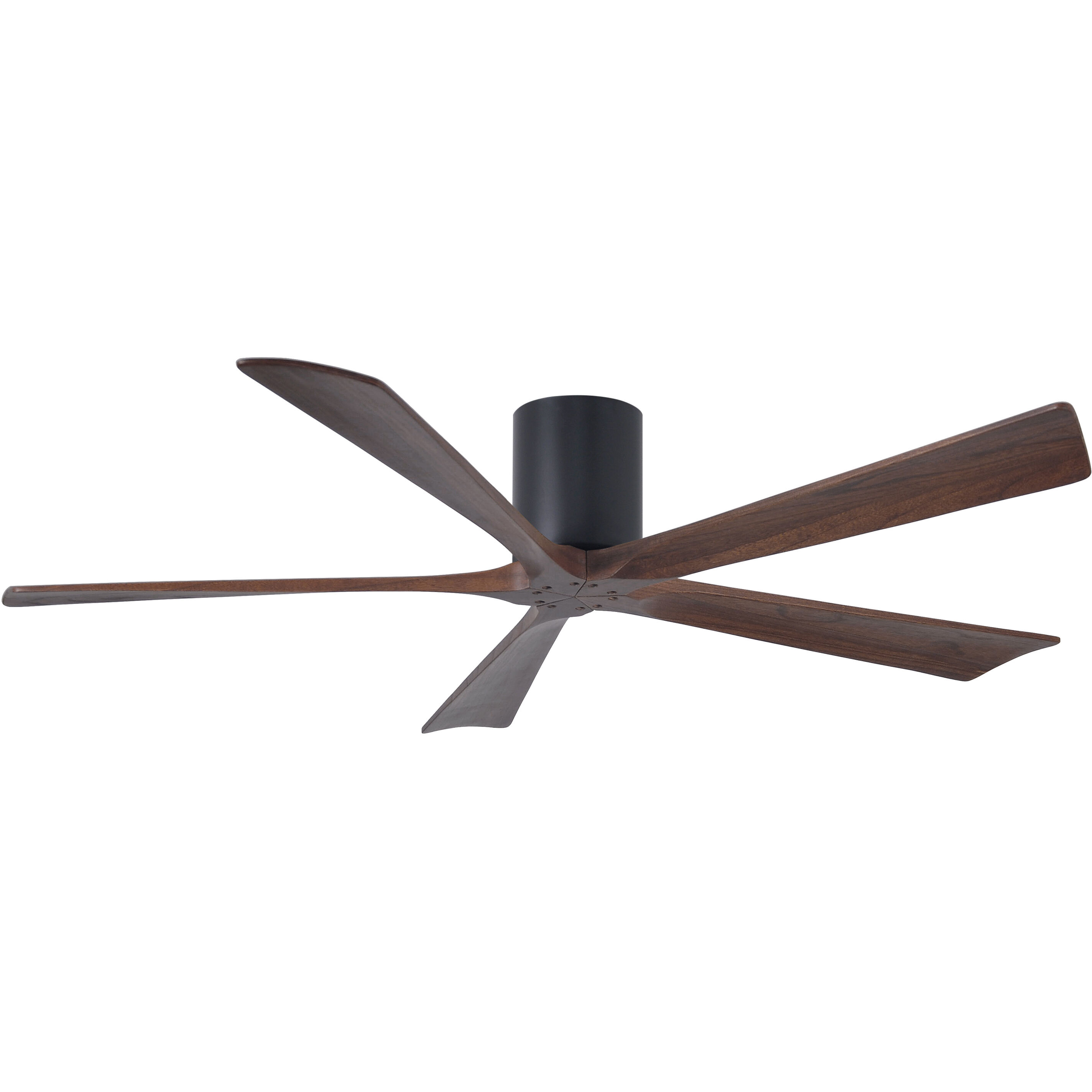 Atlas Irene-5H 60 inch Matte Black with Walnut Tone Blades Flush Mount Paddle Fan, Flush Mounted