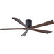 Atlas Irene-5H 60 inch Matte Black with Walnut Tone Blades Flush Mount Paddle Fan, Flush Mounted