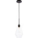 Gene 1 Light 7 inch Black Pendant Ceiling Light