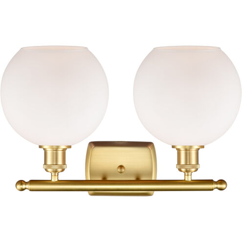 Ballston Athens LED 16 inch Satin Gold Bath Vanity Light Wall Light in Matte White Glass, Ballston