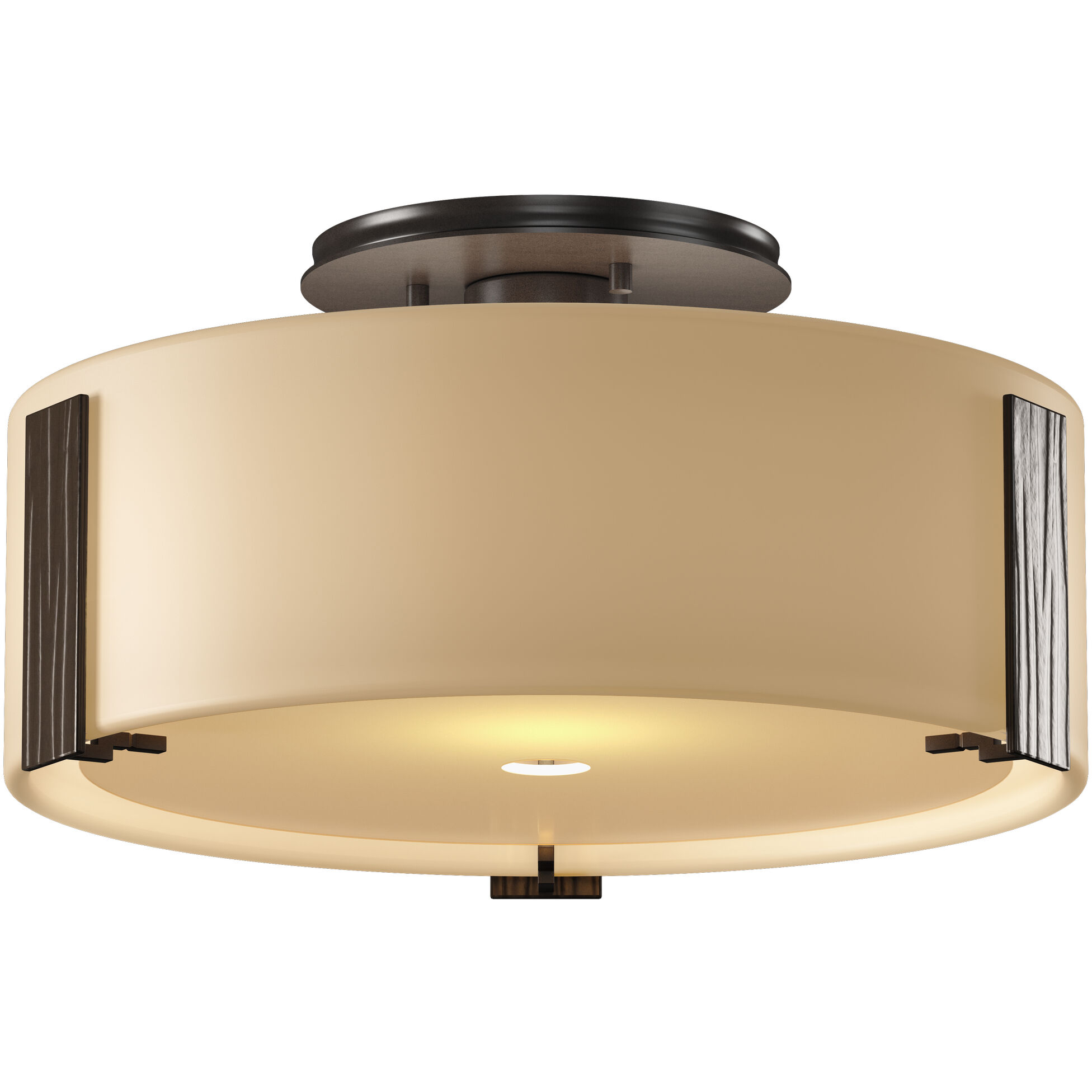 Impressions 1 Light 11.8 inch Bronze Semi-Flush Ceiling Light