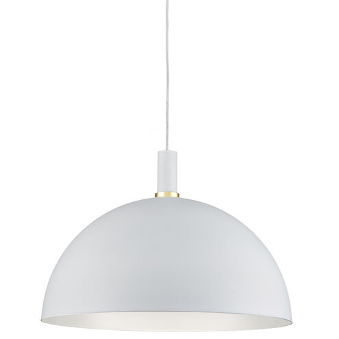 Archibald 1 Light 23.63 inch White With Gold Detail Pendant Ceiling Light