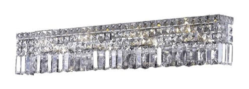 Maxime 8 Light 36 inch Chrome Vanity Wall Light in 36" 8 Light, Clear, Royal Cut