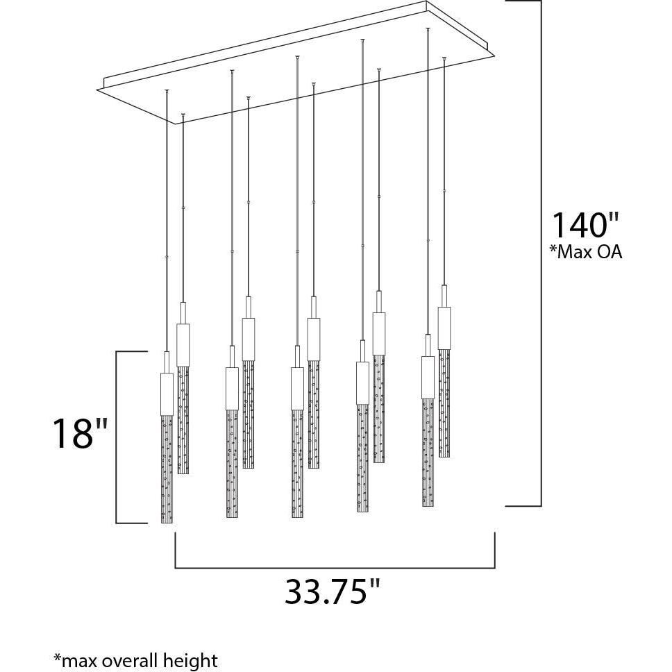 Scepter LED 33.75 inch Anodized Bronze Linear Pendant Ceiling Light