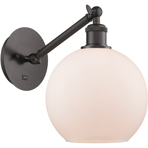 Ballston Athens LED 8 inch Oil Rubbed Bronze Sconce Wall Light in Matte White Glass