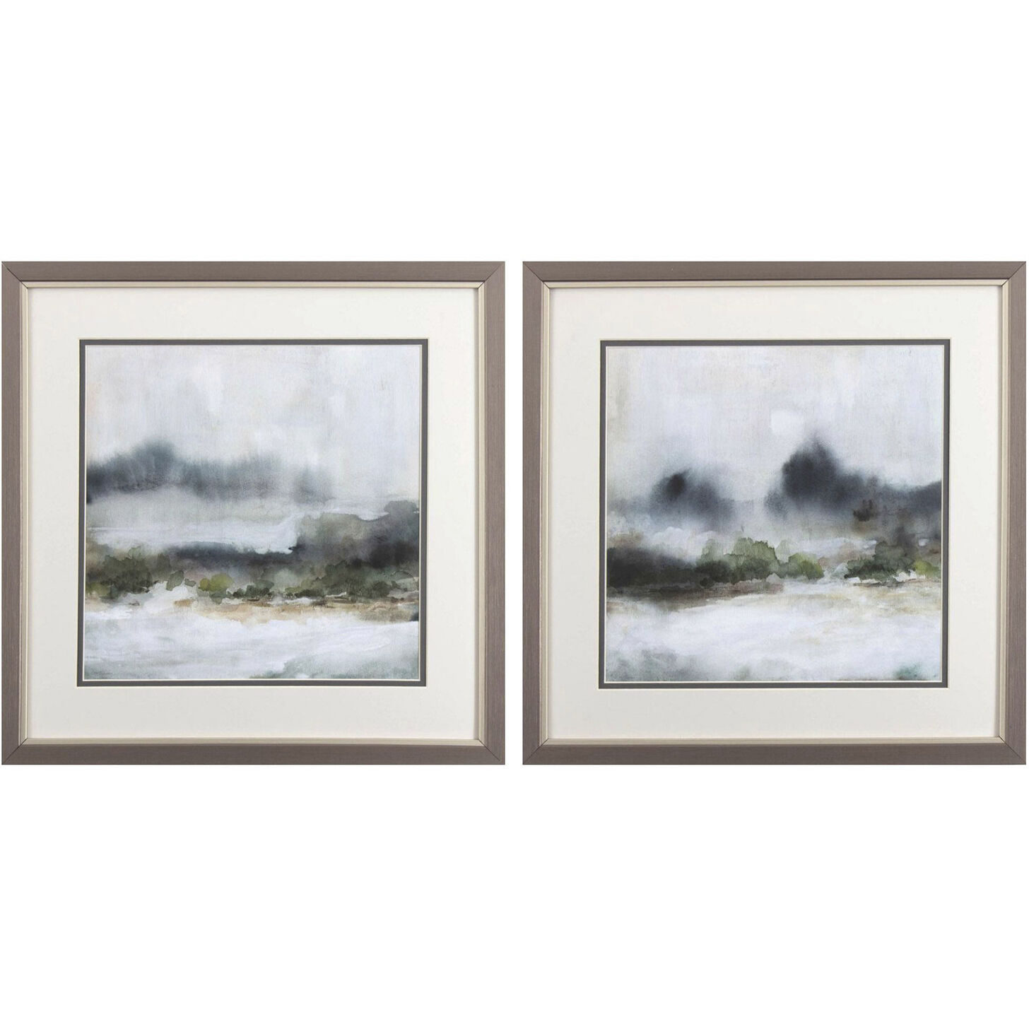 Landscapes Blue and Green and Gray Framed Art, Propac