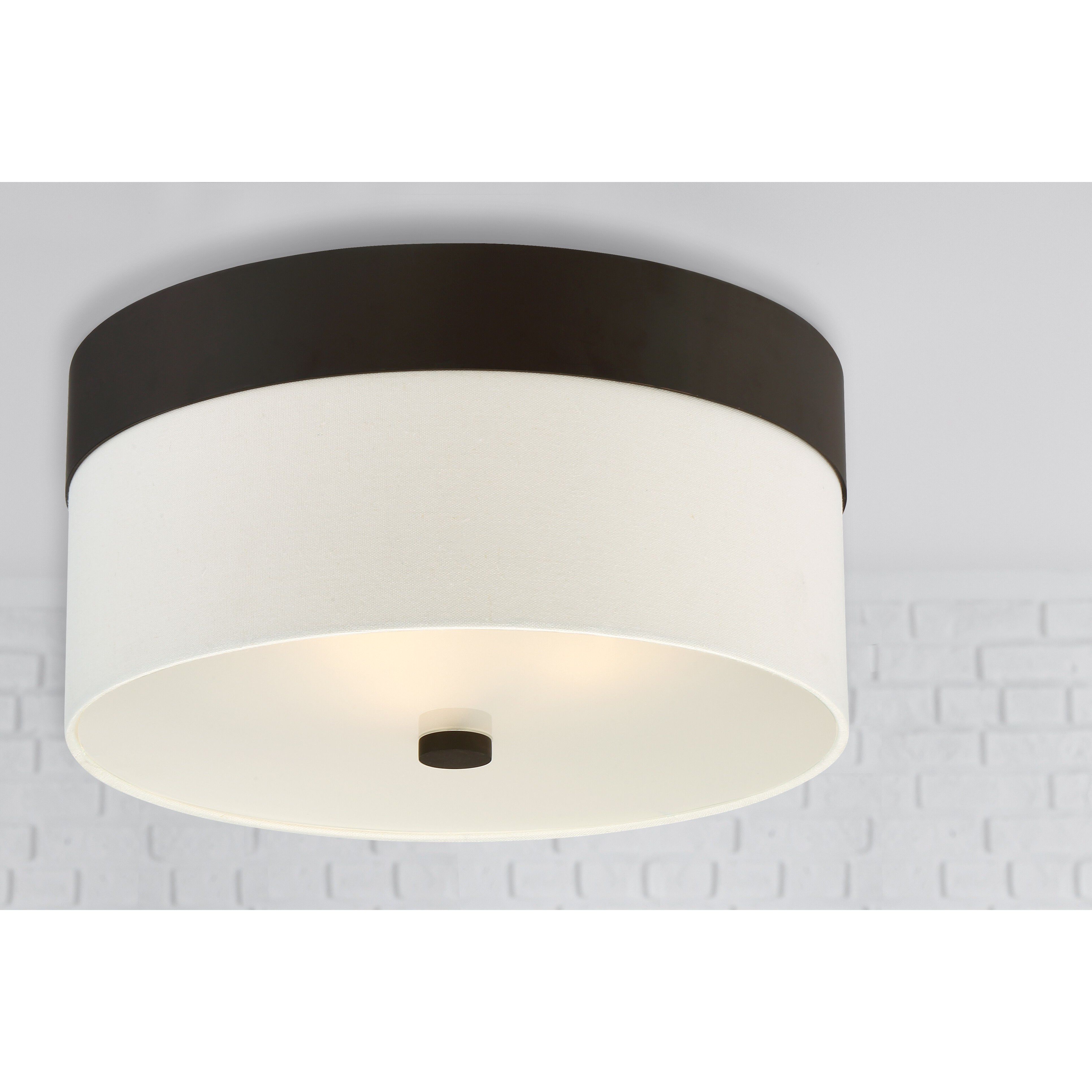Grayson 3 Light 16 inch Dark Bronze Flush Ceiling Light