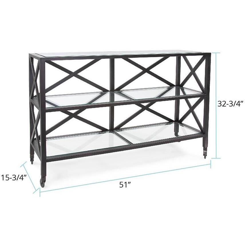 Doshi 51 inch Matte Black Rolling Console