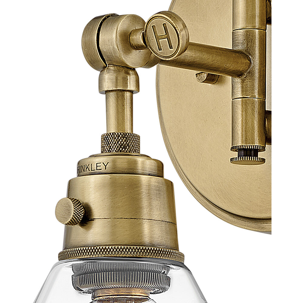 Arti 1 Light 7.75 inch Heritage Brass Indoor Wall Sconce Wall Light in Clear