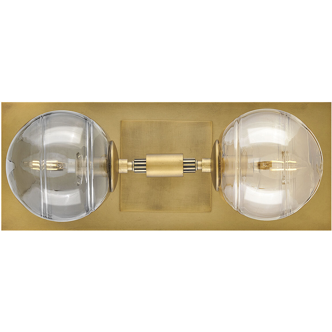 Oberon 2 Light 7 inch Heritage Brass Sconce Wall Light