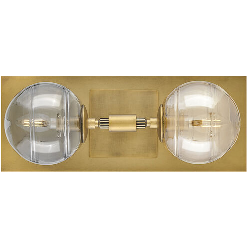 Oberon 2 Light 7 inch Heritage Brass Sconce Wall Light