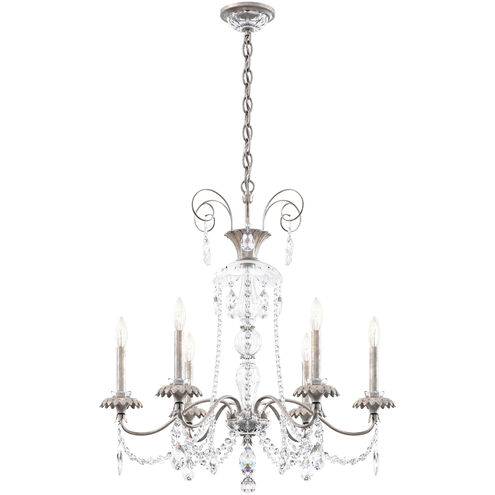 Helenia 6 Light 28 inch Antique Silver Chandelier Ceiling Light, Adjustable Height