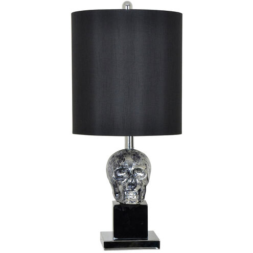 Black Skull 27 inch 150 watt Black and Black Mercury Table Lamp Portable Light 