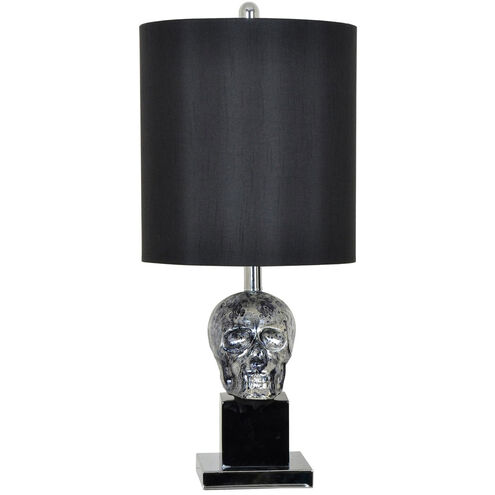 Black Skull 27 inch 150 watt Black and Black Mercury Table Lamp Portable Light