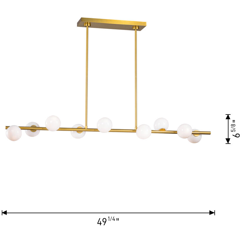 Sean Lavin Altair 9 Light 49.25 inch Burnished Brass Linear Chandelier Ceiling Light