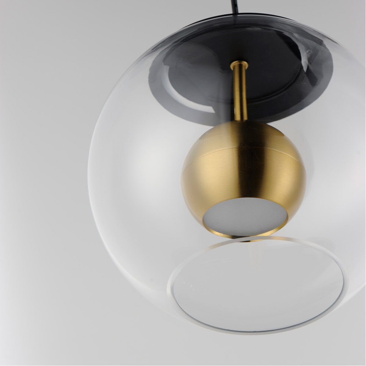 Nucleus LED 9 inch Black and Natural Aged Brass Single Pendant Ceiling Light