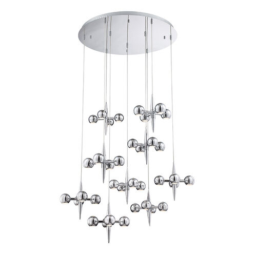 Pearla LED 40 inch Chrome Chandelier Ceiling Light