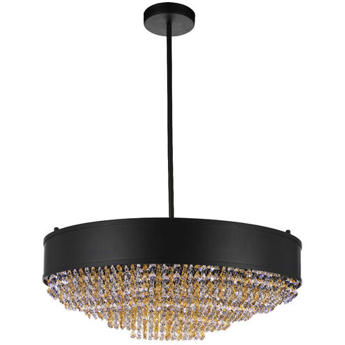 Medina 10 Light 24 inch Black Drum Shade Chandelier Ceiling Light